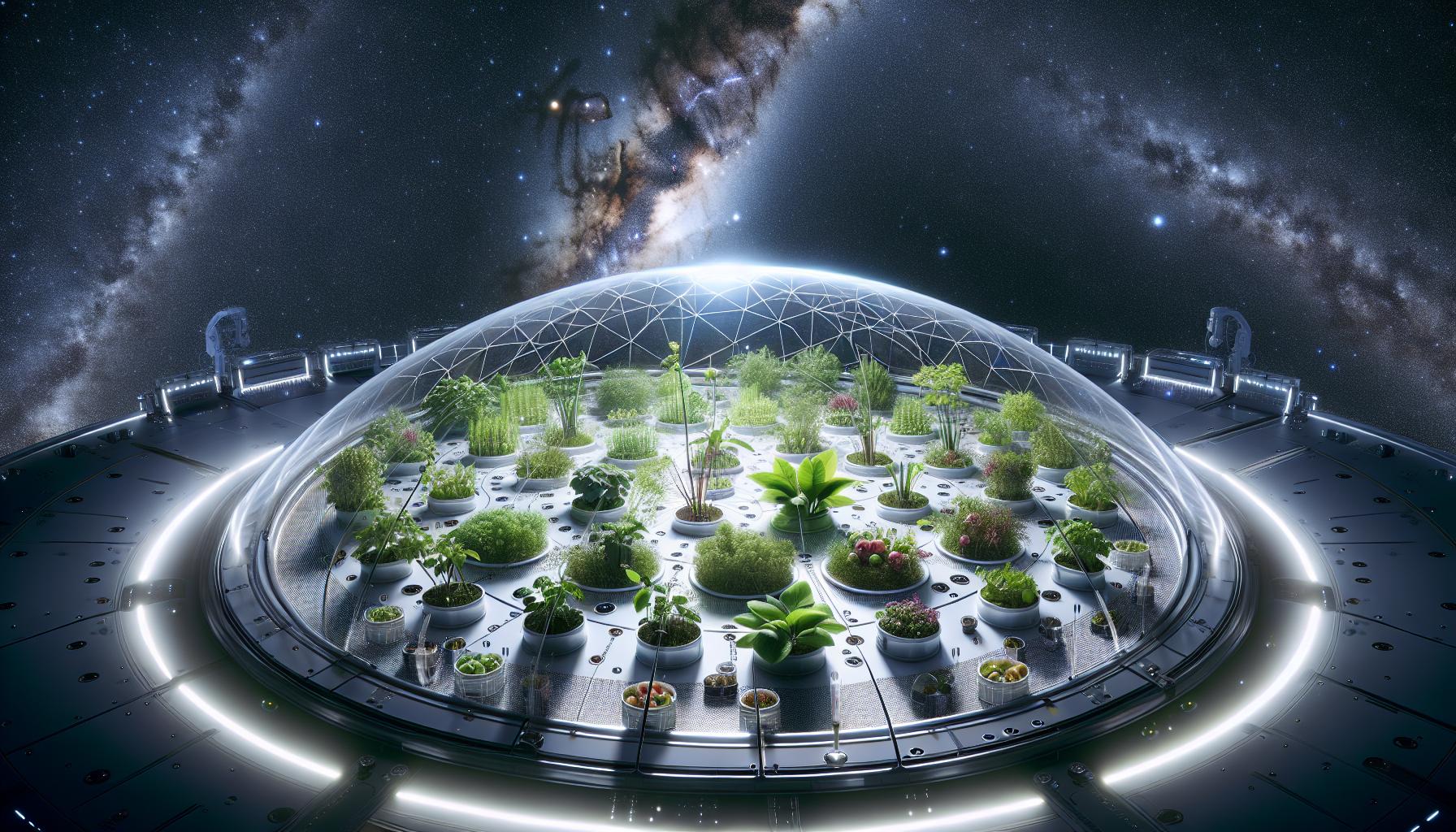 宇宙環境での植物成長を表現する画像