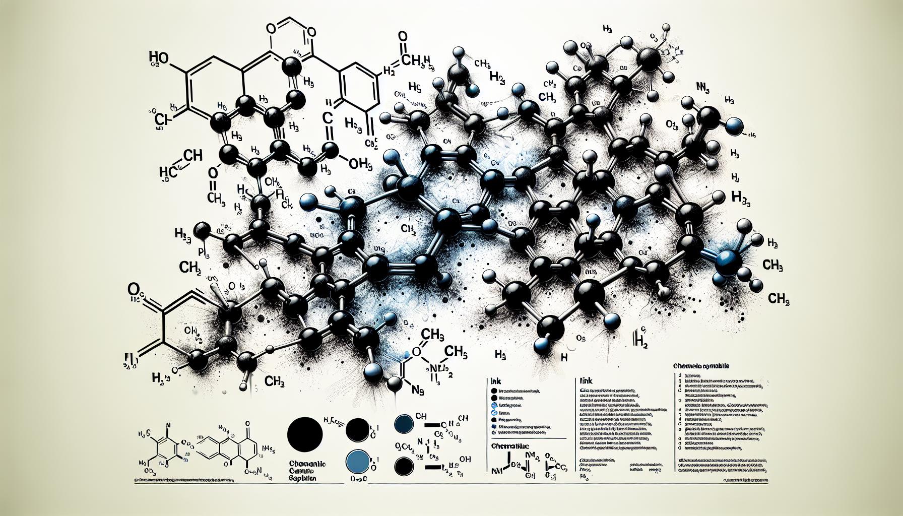 インクの化学構造を説明するイメージ画像