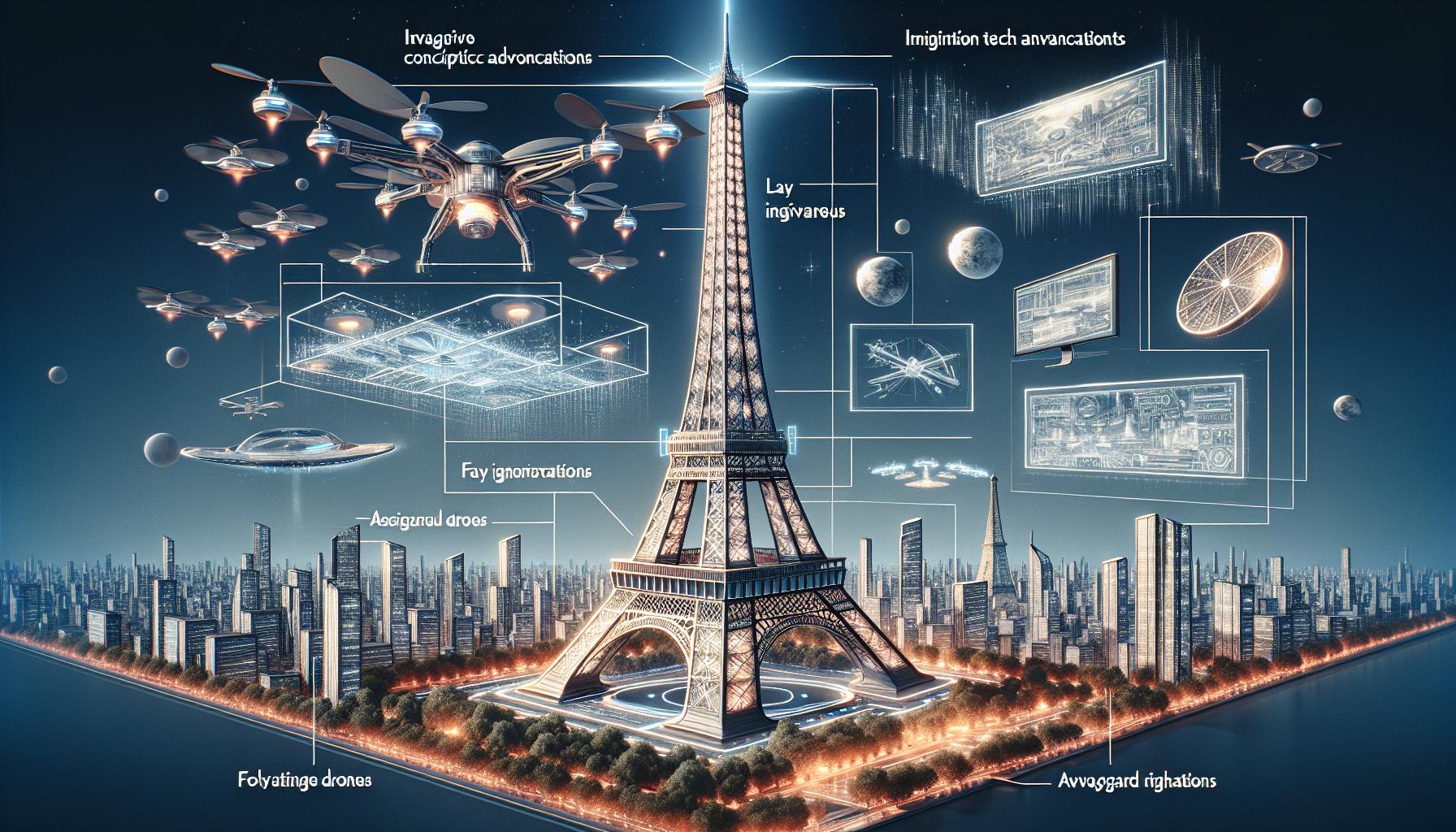 未来技術が施されたエッフェル塔