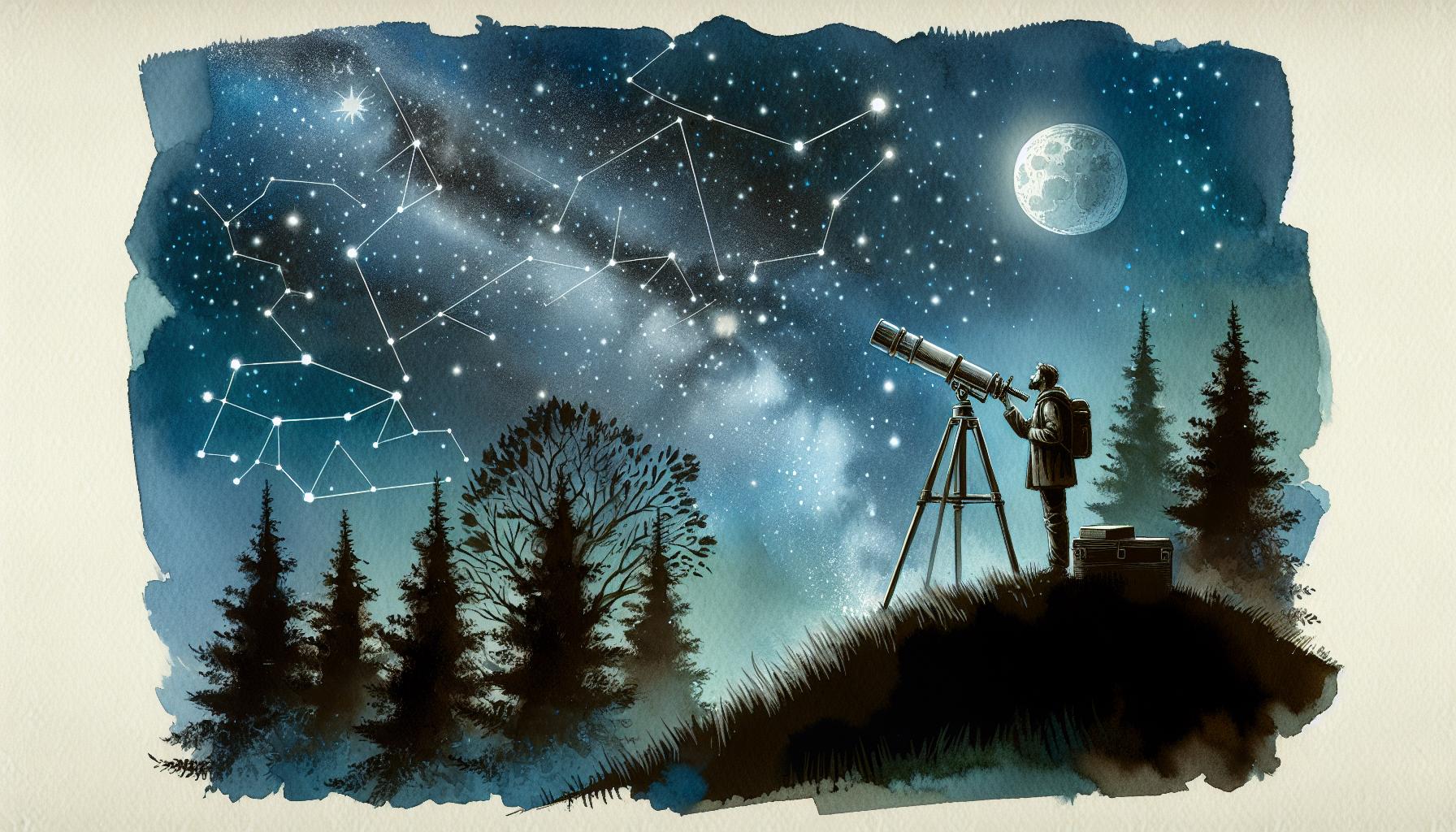 星空の秘密を冒険する様子を描いた画像