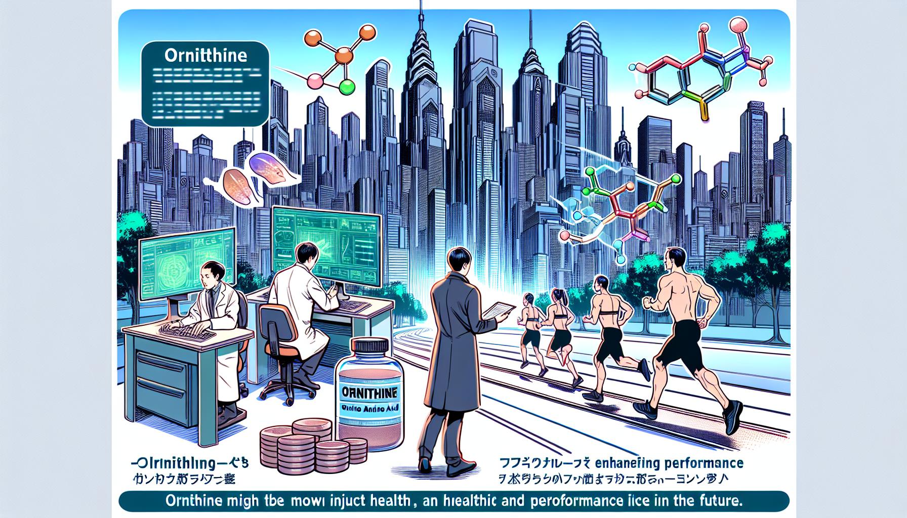 オルニチンが未来の健康とパフォーマンスにどのように影響を与えるかを示すイメージ