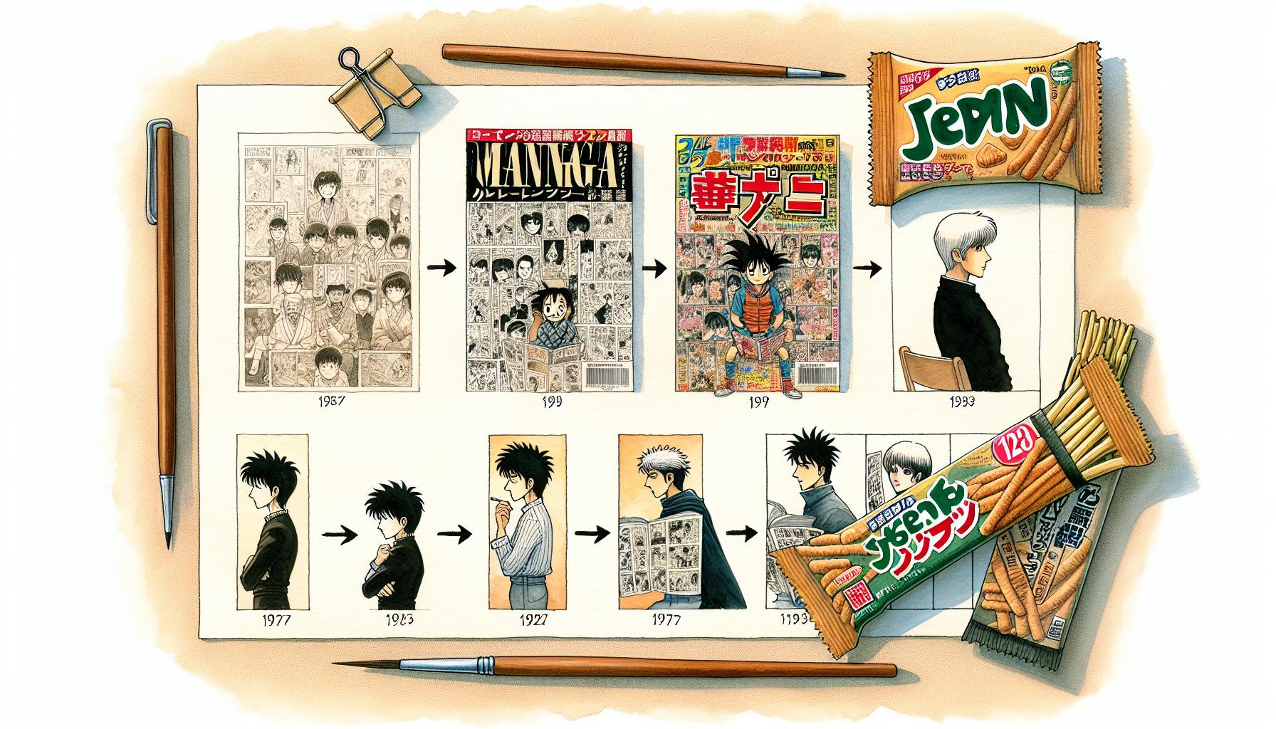 少年ジャンプとポッキーの進化を象徴する画像