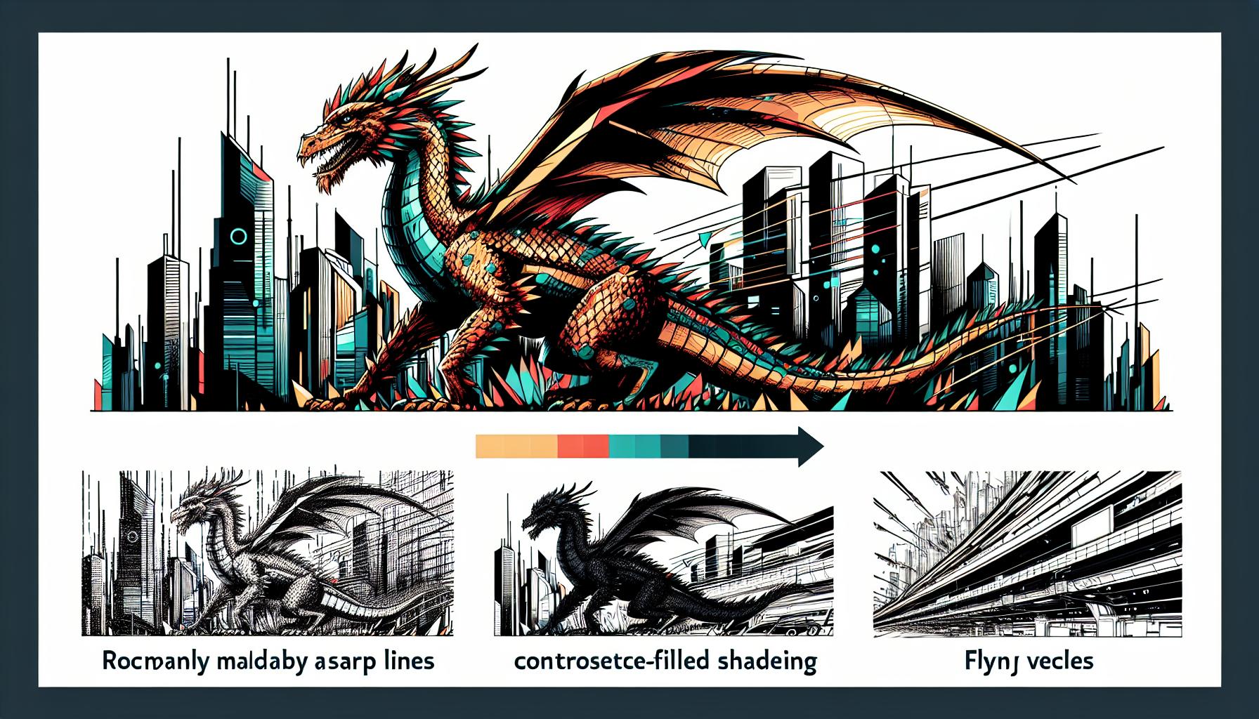 未来社会におけるドラゴンの新しい姿を象徴する画像