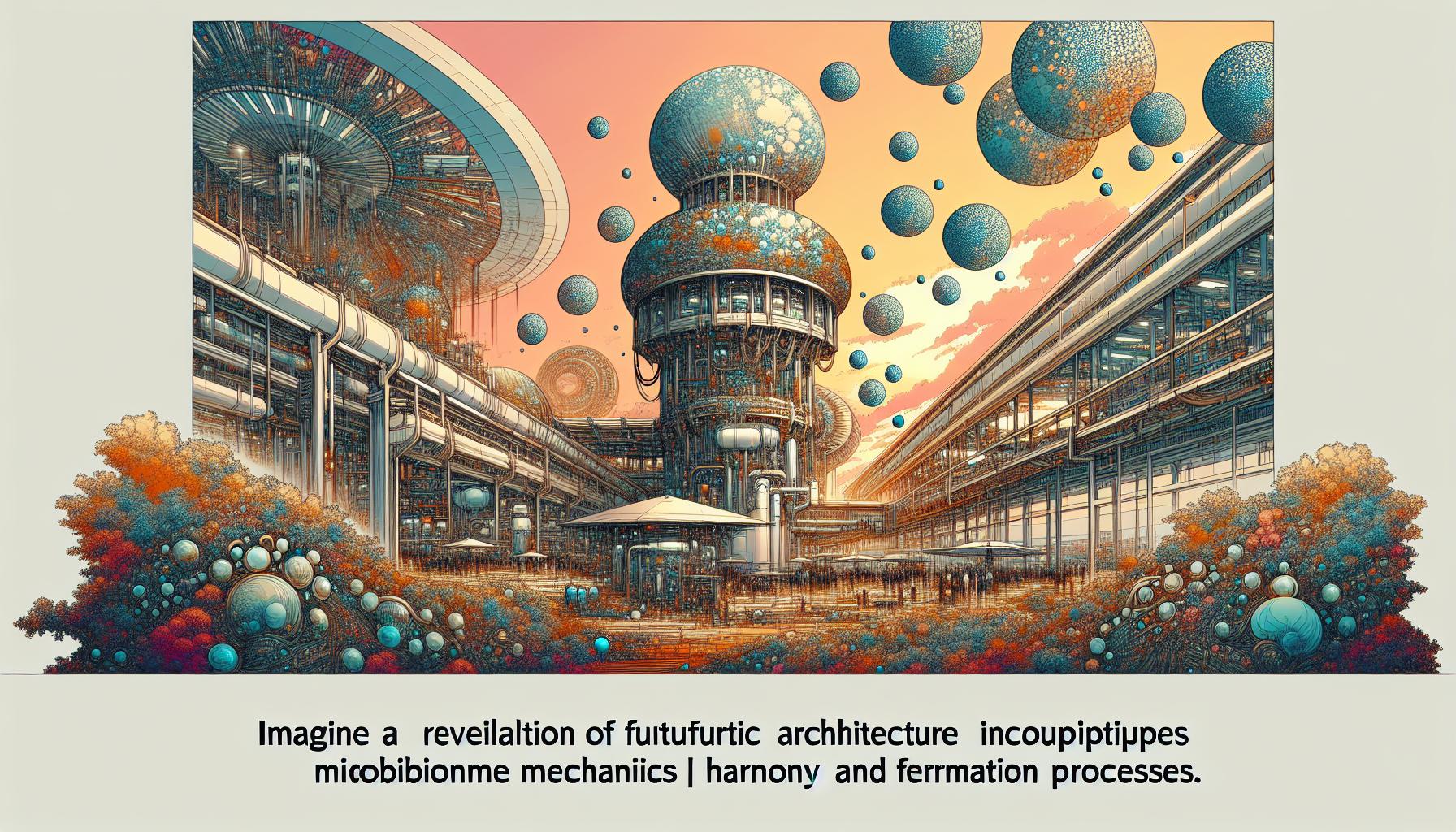 未来の建築を微生物力学とフェルメンテーションで革新するイメージイラスト