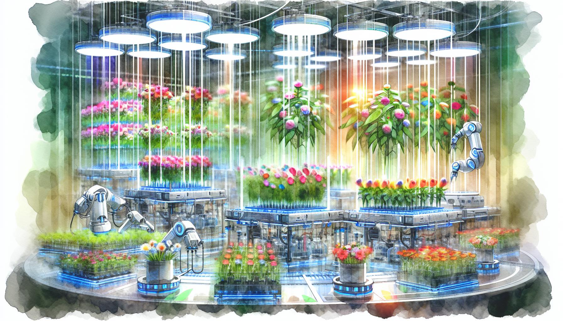 未来の花育成技術を示す画像