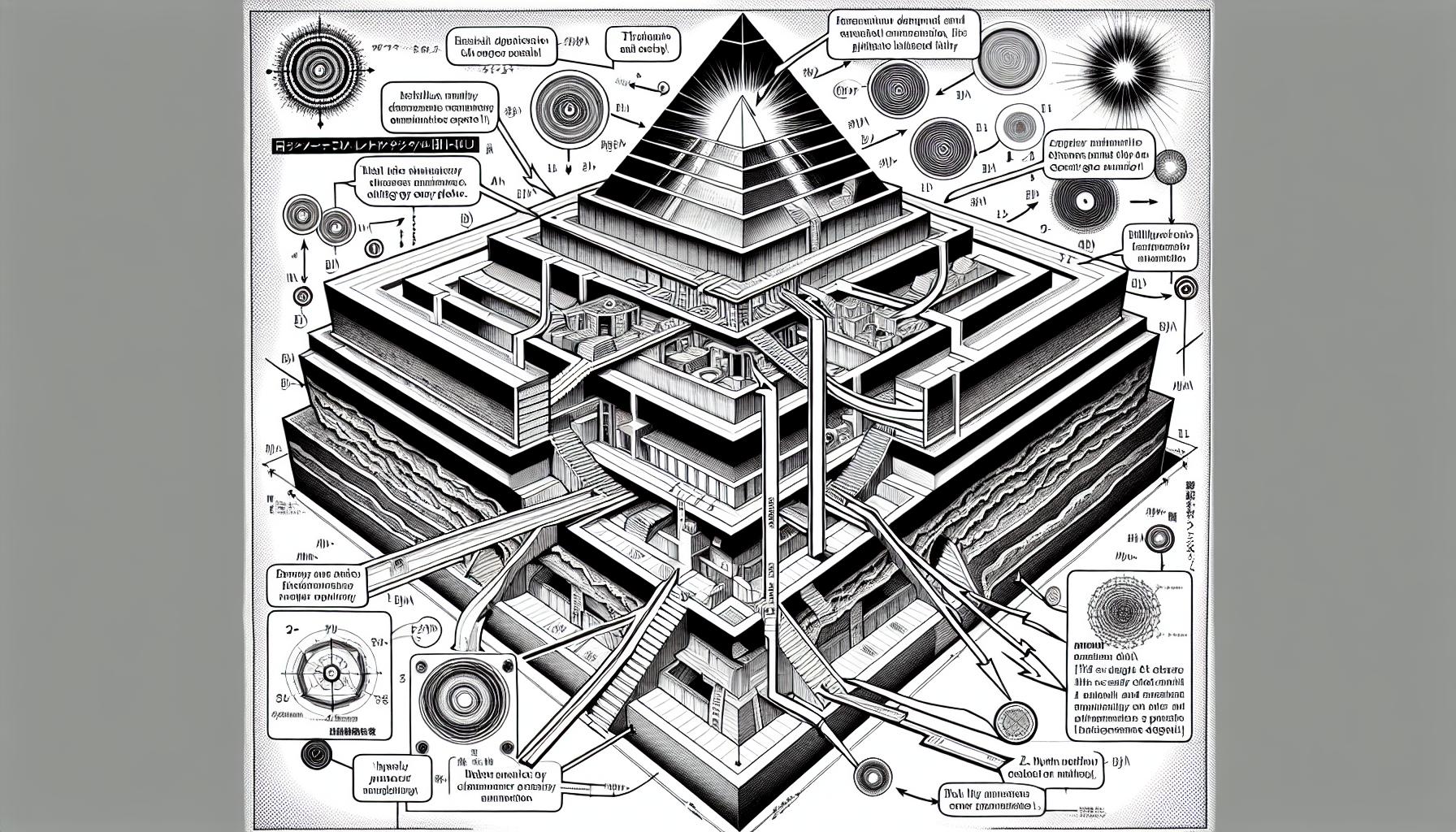 エネルギー装置としてのピラミッド内部構造図
